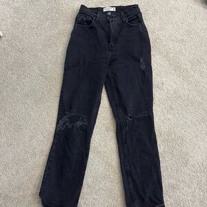 ABERCROMBIE curve love 90s straight ultra high rise black jeans